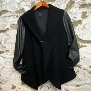 Theory Leather Sleeve Fall Jacket
